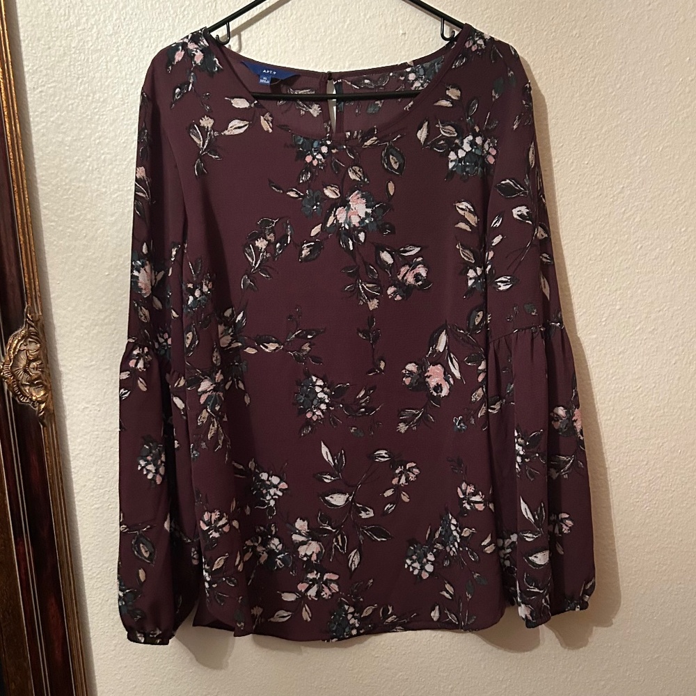 Purple floral Blouse XL